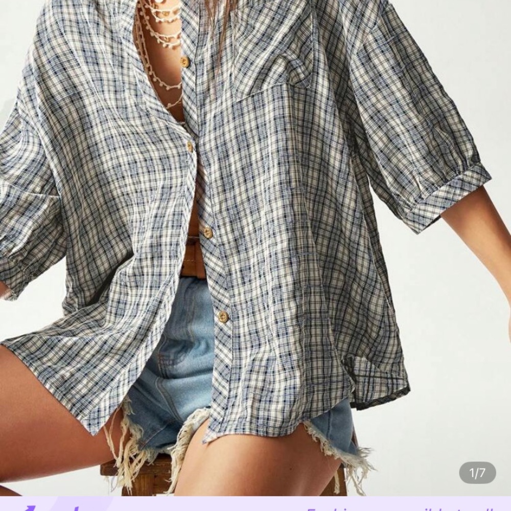 Plaid Button-Up Shirt